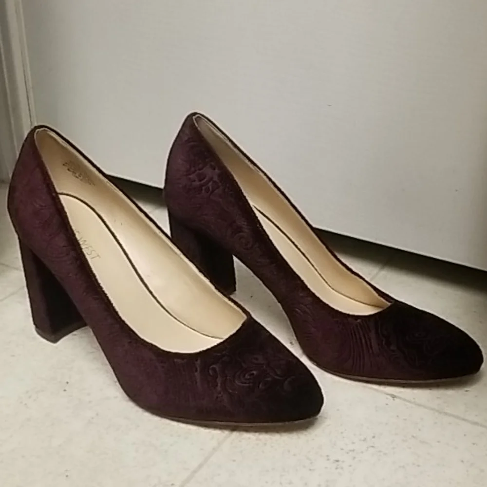[Like New] NINE WEST velvet purple heels jayvee